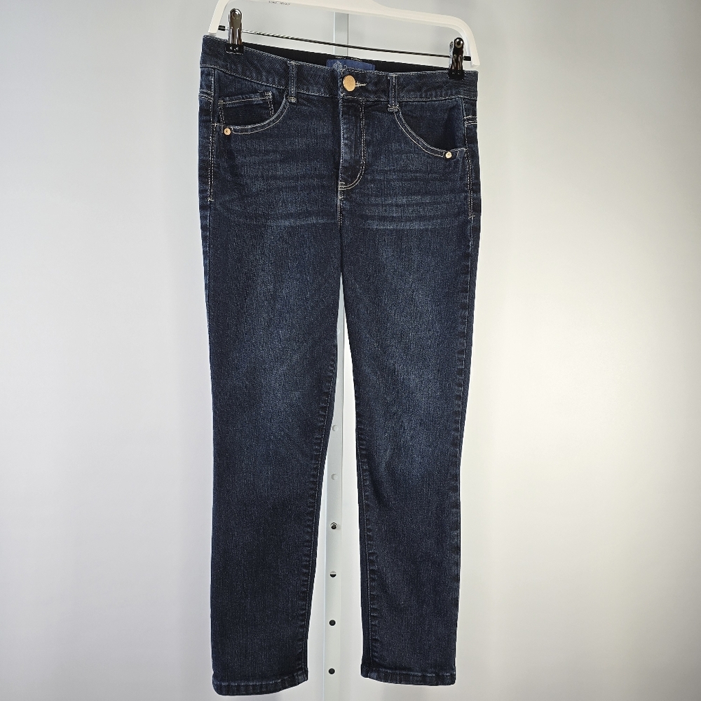 Democracy Dark Wash Cropped Ankle Jeans - Indigo Blue